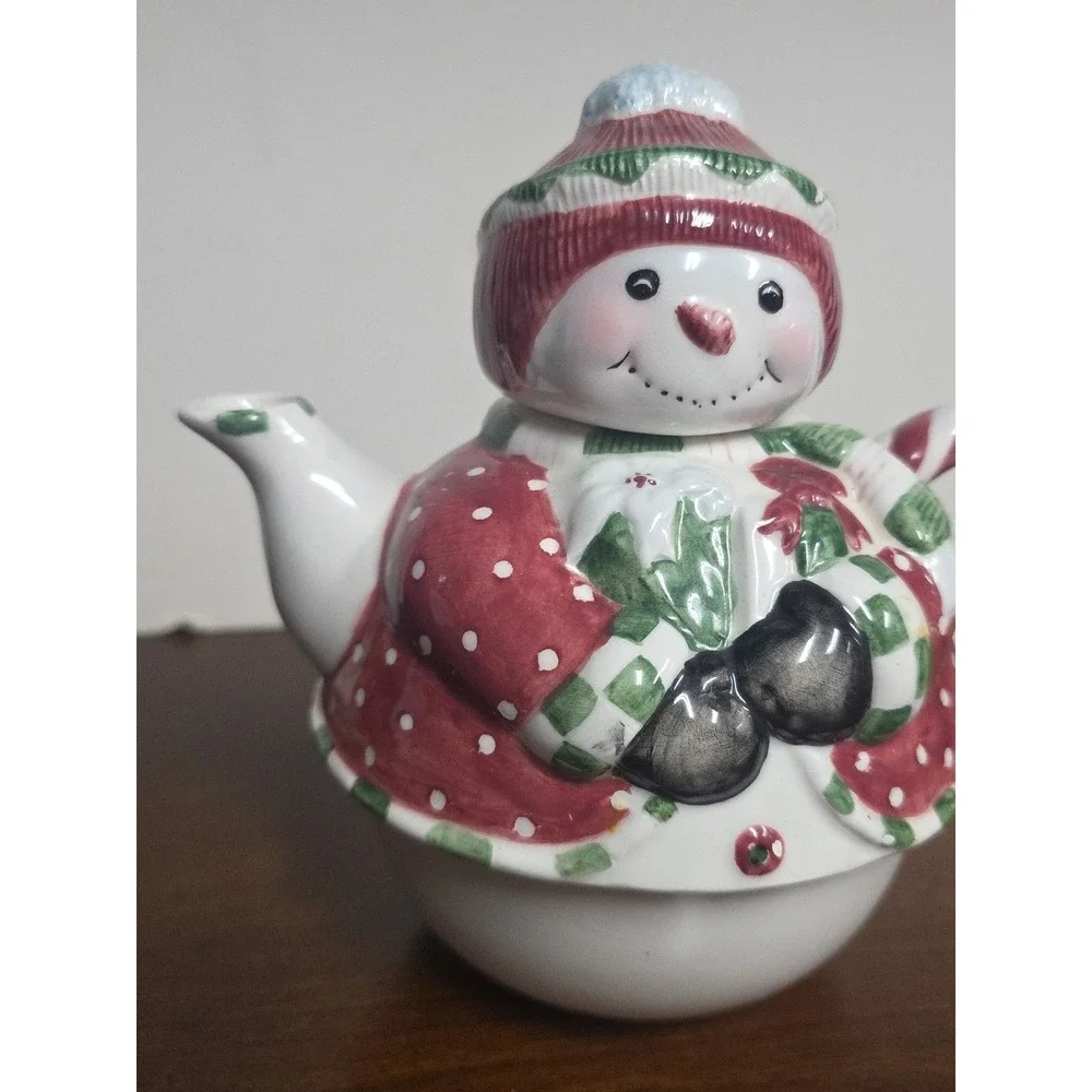 Vintage Burton‎ FIB Christmas Snowman Teapot